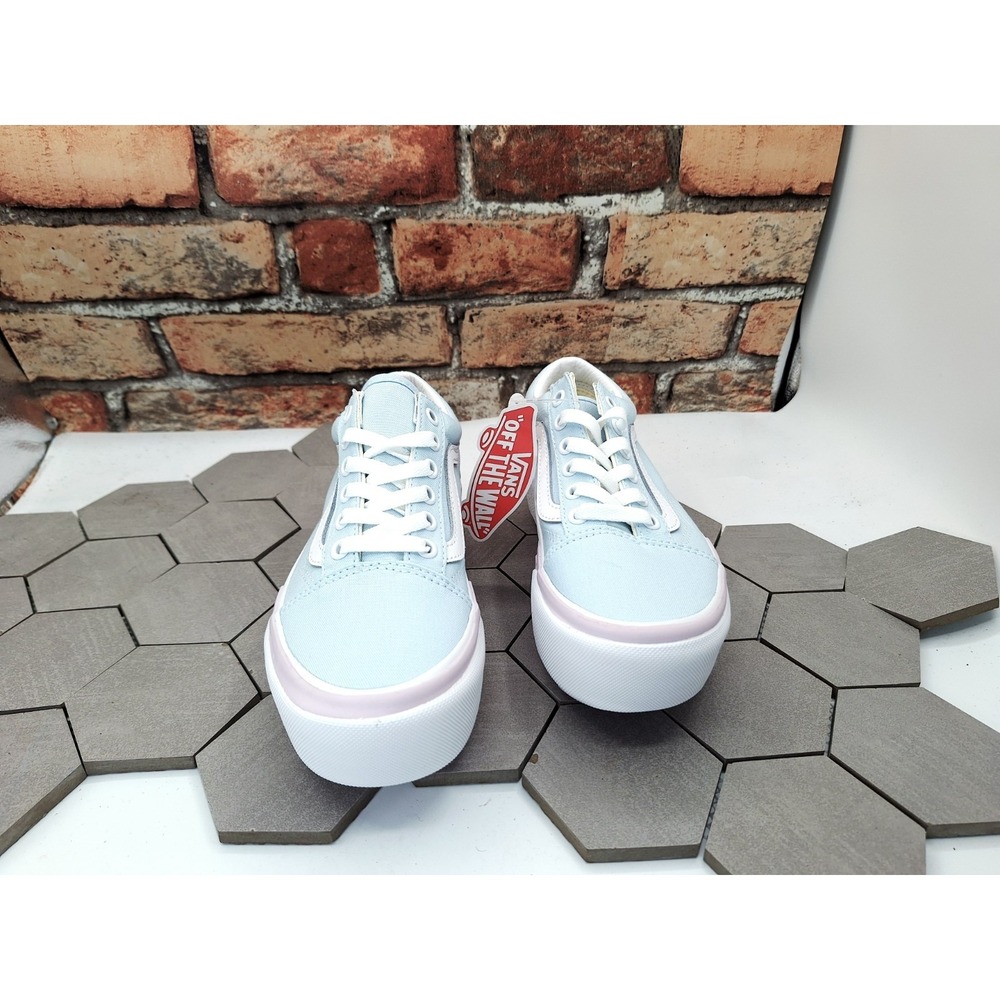 Vans Old Skool Stacked Pastel Multi Blue Platform Women 5 / GS Girl 3.5 New - Picture 6 of 11